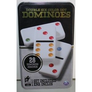 3/$15 Spin Master Double 6 Color Dot Dominoes (28 Piece Set)  Complete GUC